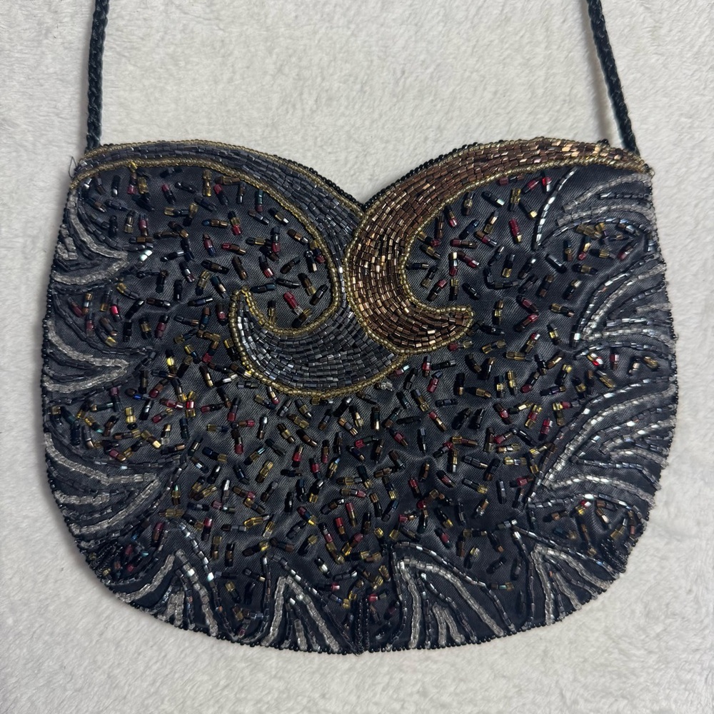 Vintage 1960s Beaded Evening Bag with Strap